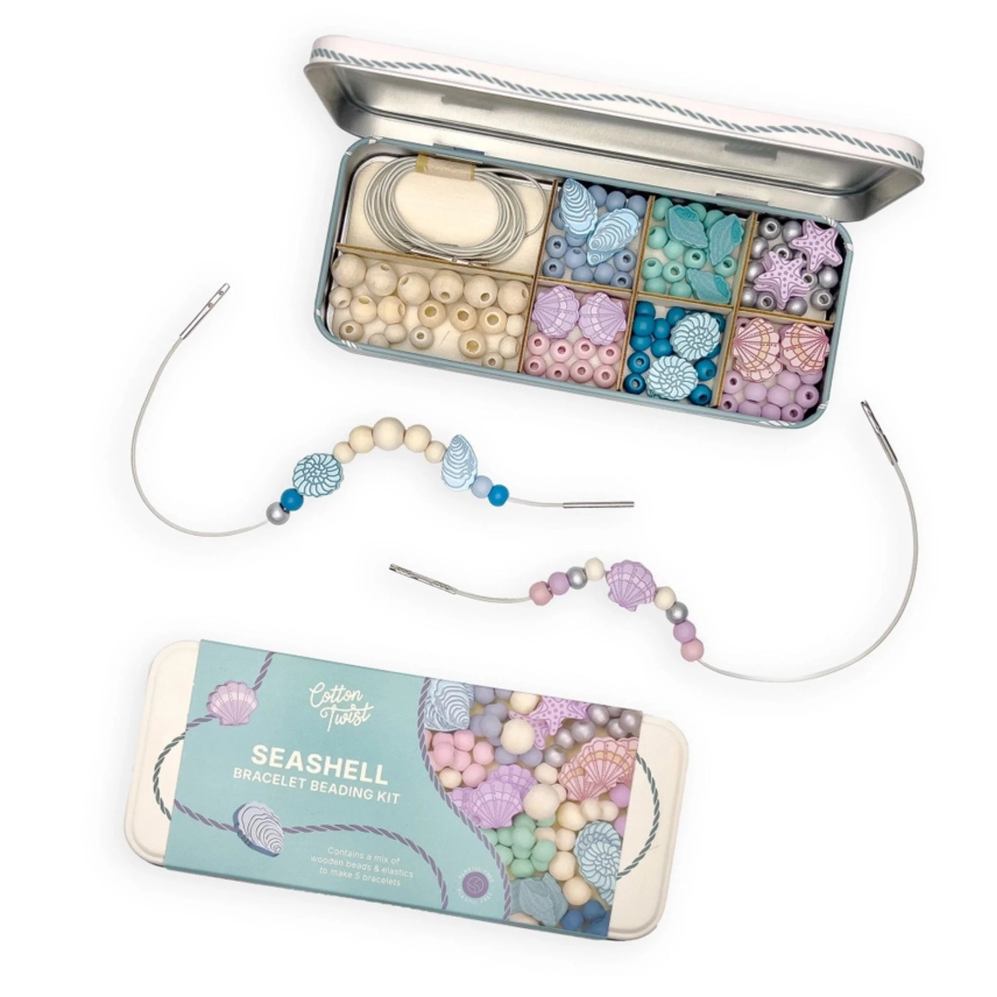 Cotton Twist Seashell Bracelet Bead Kit - Image 3