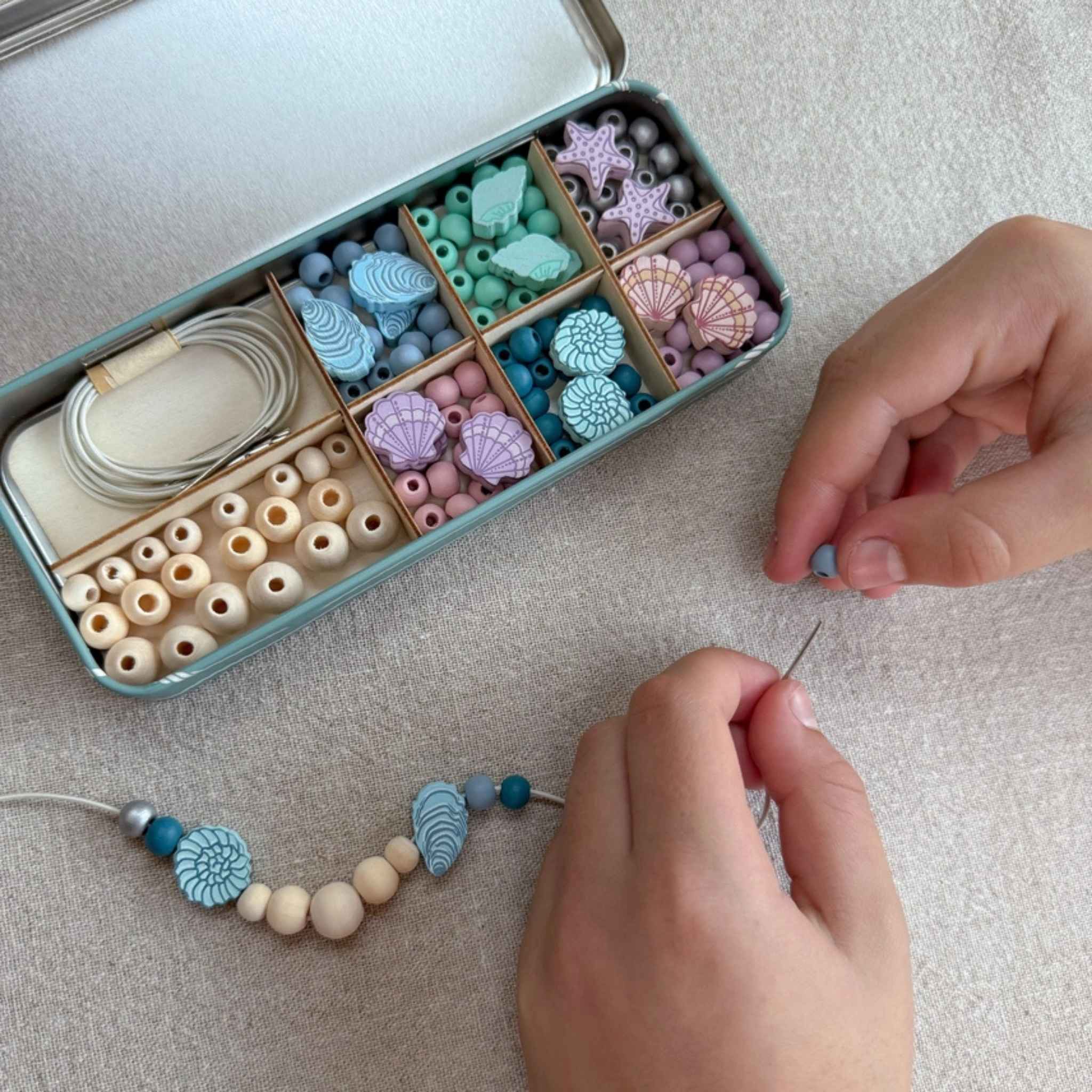 Cotton Twist Seashell Bracelet Bead Kit - Image 4