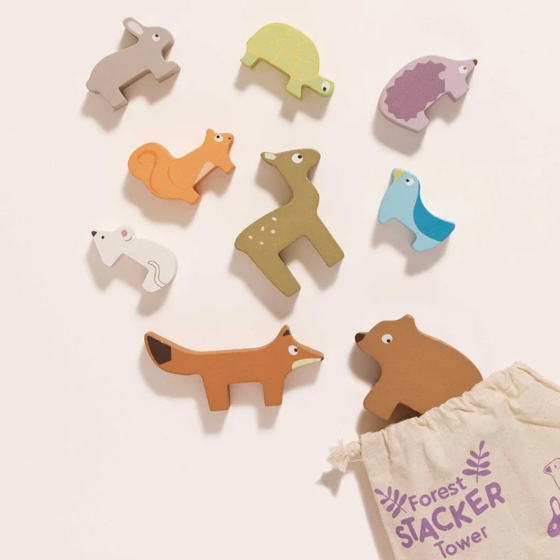 Le Toy Van Forest Stacking Animals & Bag - Image 6