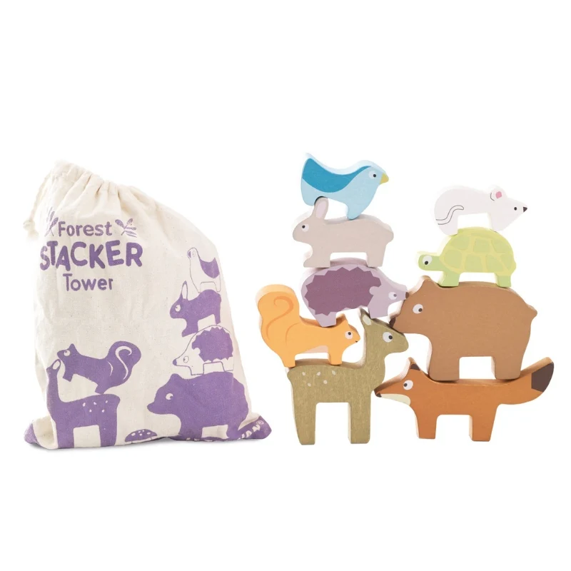 Le Toy Van Forest Stacking Animals & Bag - Image 9