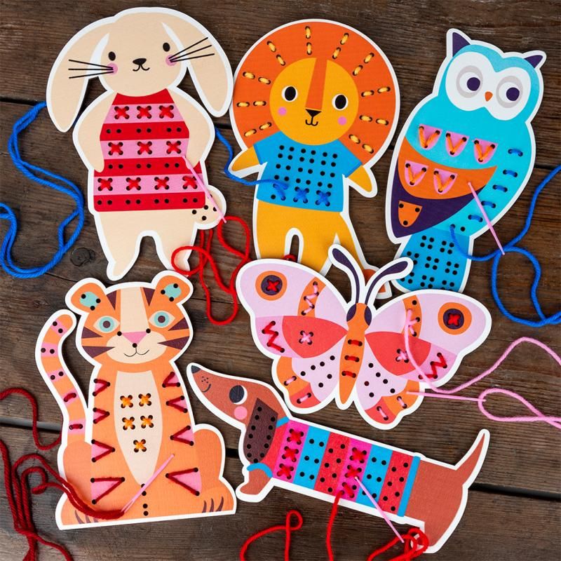 Rex London Learn To Sew Wooden Hand-Stitch Set Tiger - Image 5