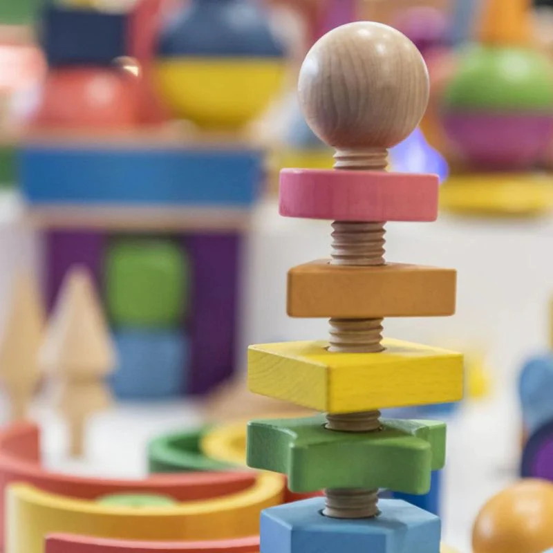 TickiT Rainbow Wooden Shape Twister - Image 3
